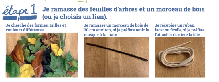 étape 1 faire son masque en feuilles