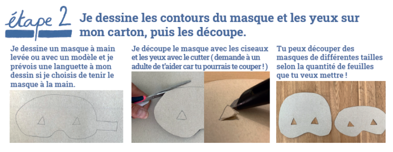 étape 2 faire son masque en feuilles