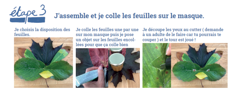 étape 3 faire son masque en feuilles