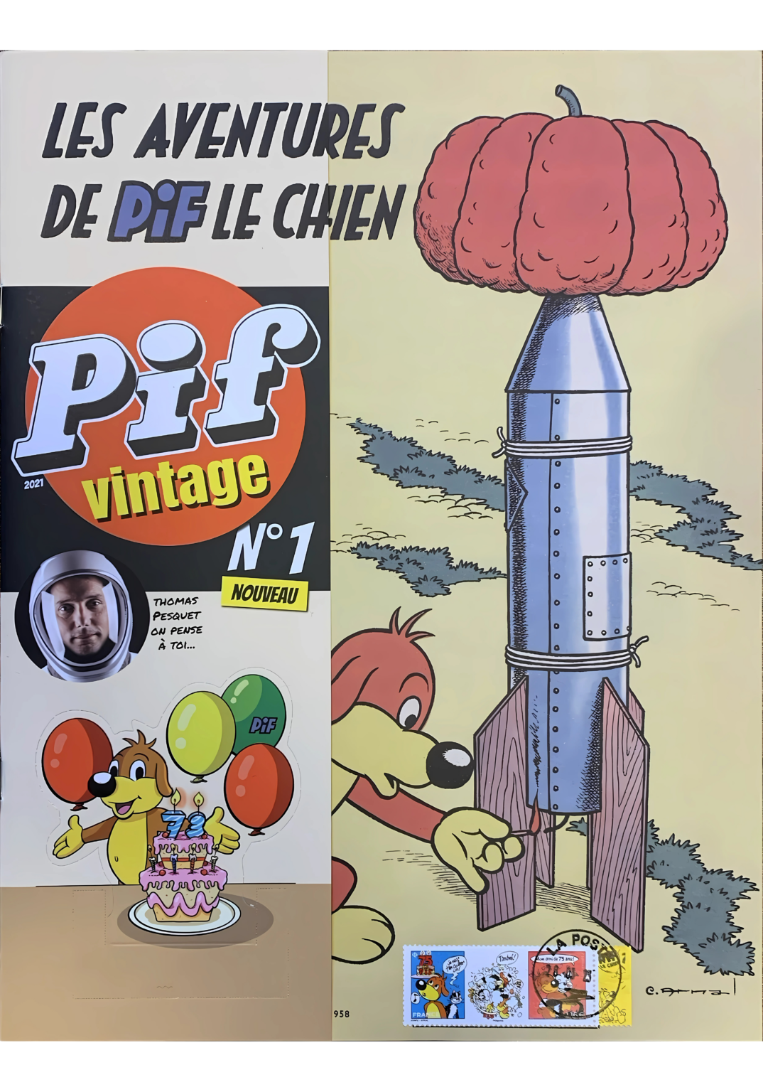 📢 Édition Collector : Pif le Chien N°1 + Timbre Anniversaire Oblitéré !