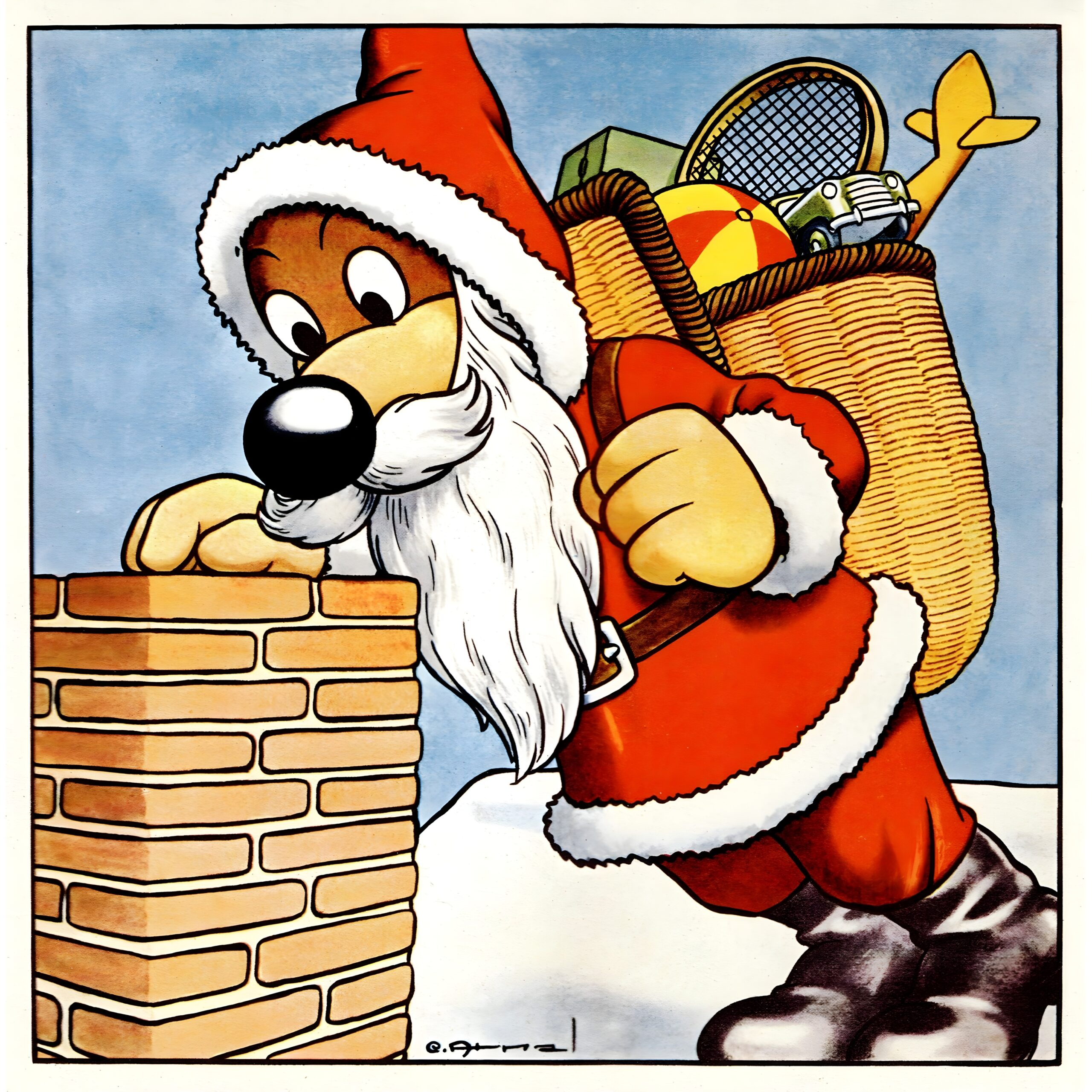 Affichette Pif Père Noël – Illustration d’exception signée Arnal